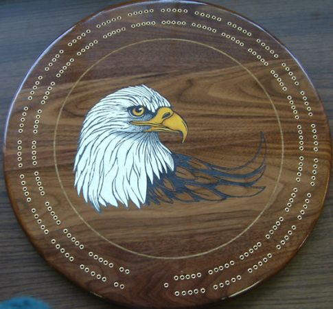 cribbage board eagle head